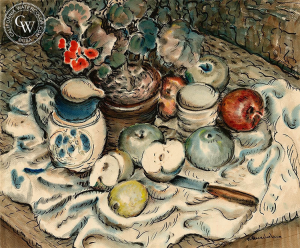 Apples and Milk Pitcher Still Life, c. 1945 by Norman Stiles Chamberlain